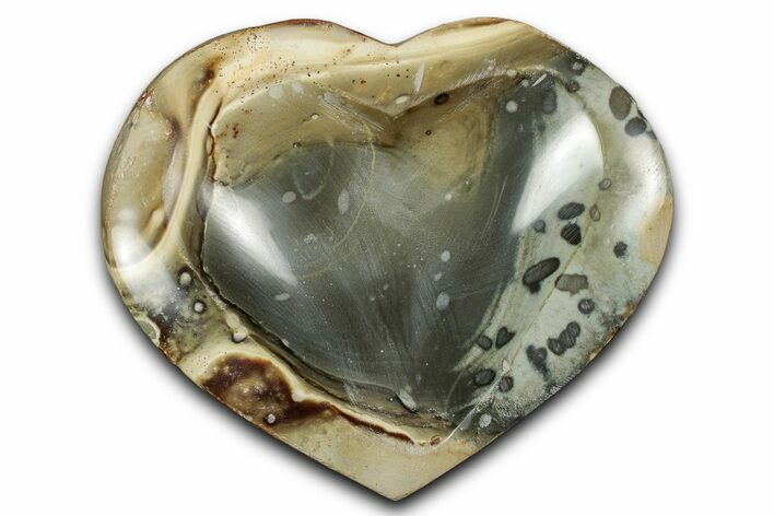 Polished Heart-Shaped Polychrome Jasper Dish - Madagascar #337202